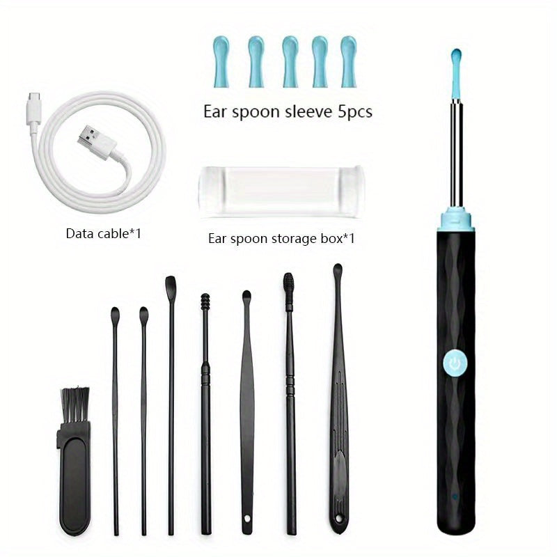Revolutionize Ear Cleaning with 6 Earpick Sets & 1296P HD Camera - Universal Rechargeable Earwax Removal Tool for Android & Apple Phones