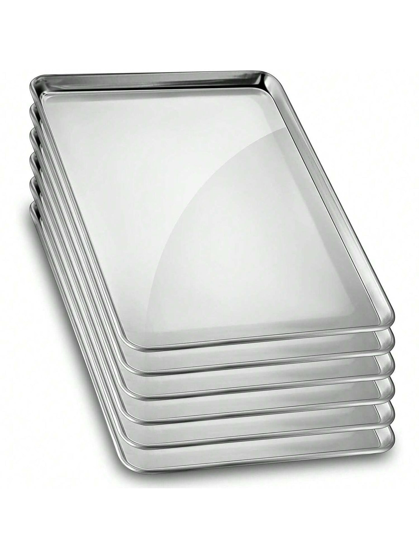 Homehours 6 Pcs 24 x 16 Inch Aluminum Cookie Sheet Large Full Sheet Pan Cooking Baking Sheet Baking Tray Nonstick Bakery Supplies for Oven Cake Cookie