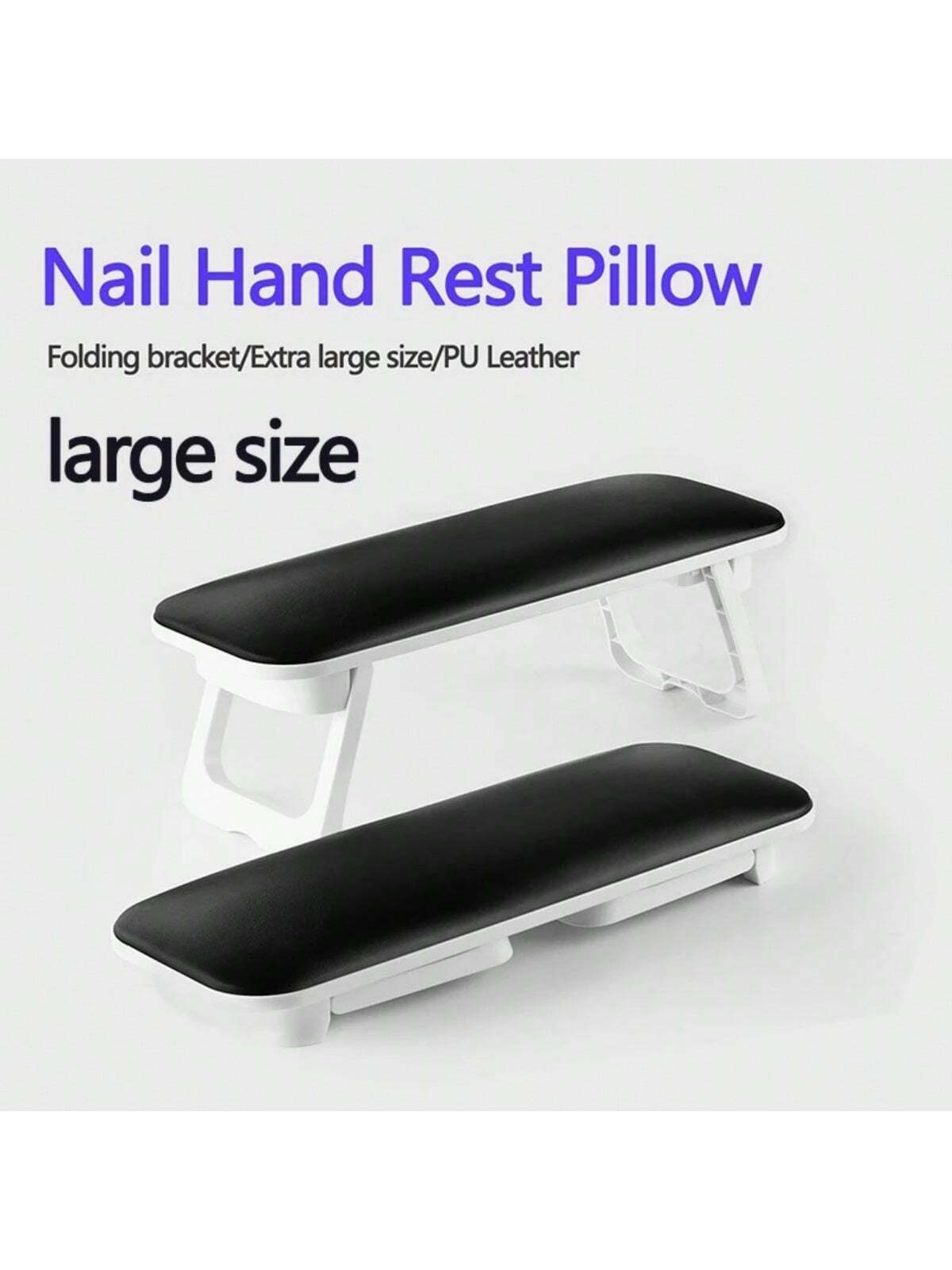 Foldable Pu Leather Nail Art Hand Pillow, Acrylic Soft Hand Pillow For Manicure Salon And Diy Nail Art