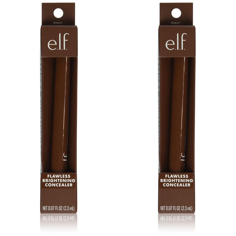e.l.f. Flawless Brightening Concealer, Illuminating & Highlighting Face Makeup, Conceals Dark Under Eye Circles, Rich 60 W, 0.07 Fl Oz (Pack of 2)