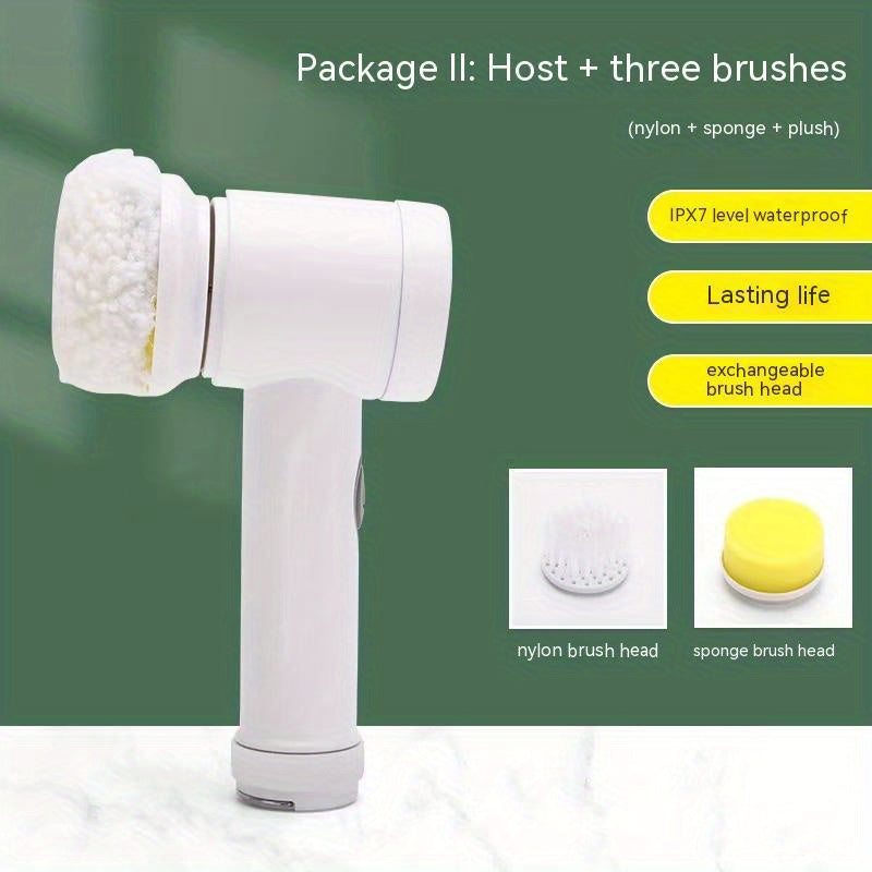 Electric Spin Scrubber, Electric Cleaning Brush 3-in-1 Handheld Kitchen Cleaner Cordless Spin Scrubber, Power Scrubber Bathroom Rechargeable Scrub Brush, Automatic Rotating Power Cleaning Brush Scrubber For