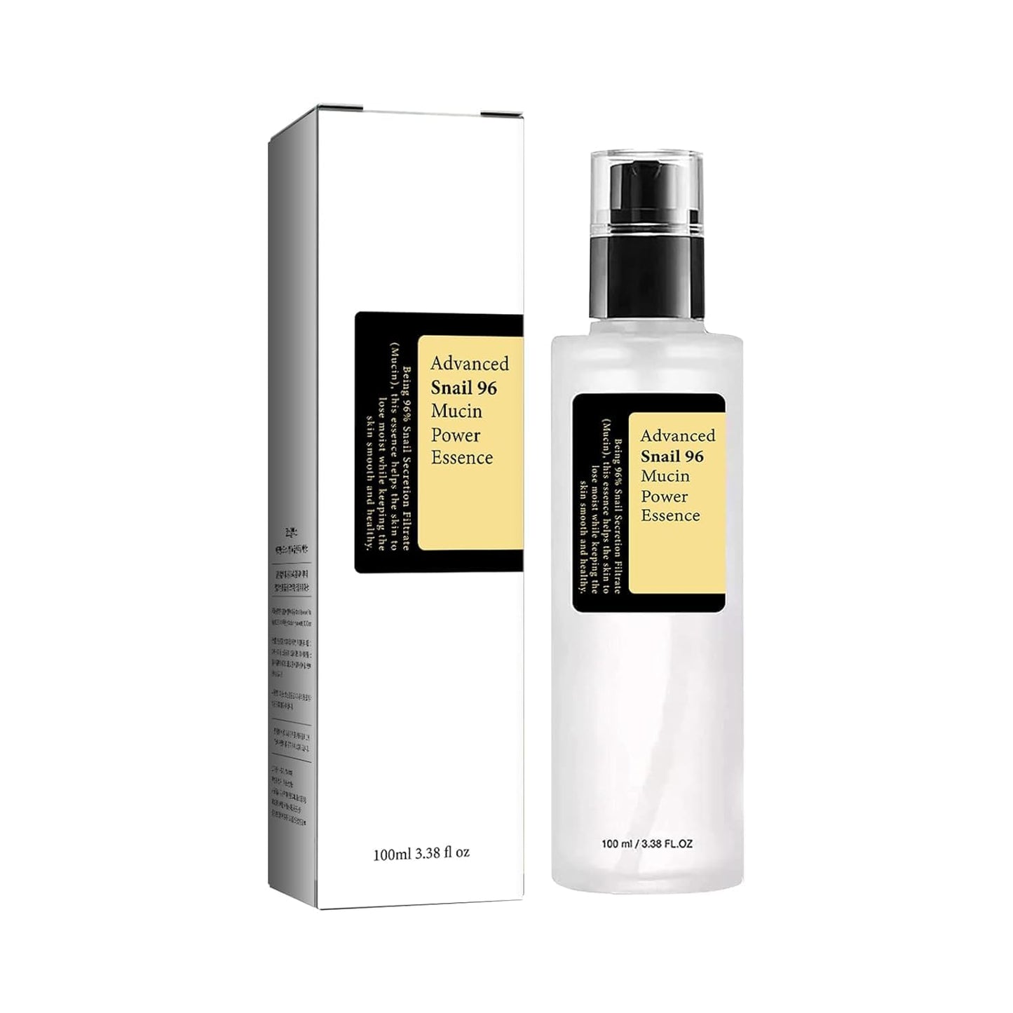 Advanced Snail 96 Mucin Power Essence, 100mL 3.38 fl.oz Snail Secret Mucin Serum for Skin Care (1 Pack)