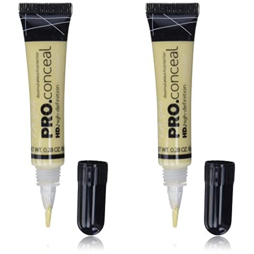 L.A. Girl Pro Conceal HD Concealer, Light Yellow Corrector, 0.28 Ounce (Pack of 2)