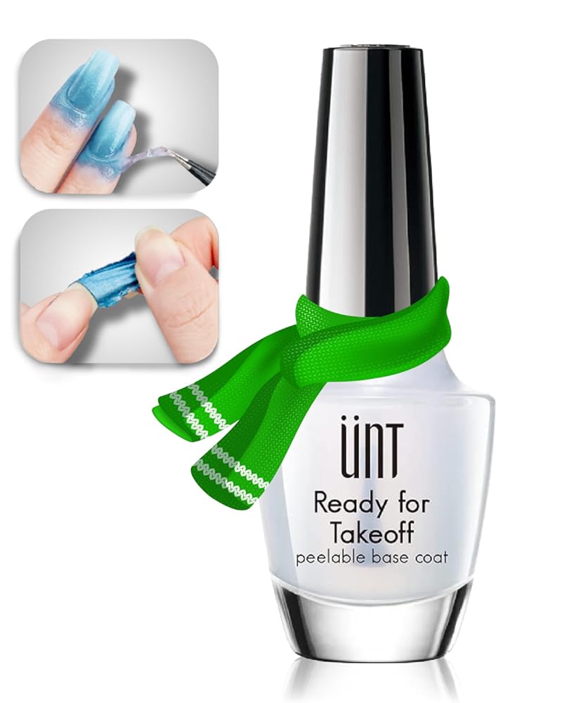 UNT Fast Dry Peel Off Base Coat, Non-UV Peelable Base Coat, Ready for Takeoff Cuticle Guard Skin Barrier Protector for Nail Polish, Peely Base for Nail Practice Beginners 0.5 Fl Oz, 1 Pack