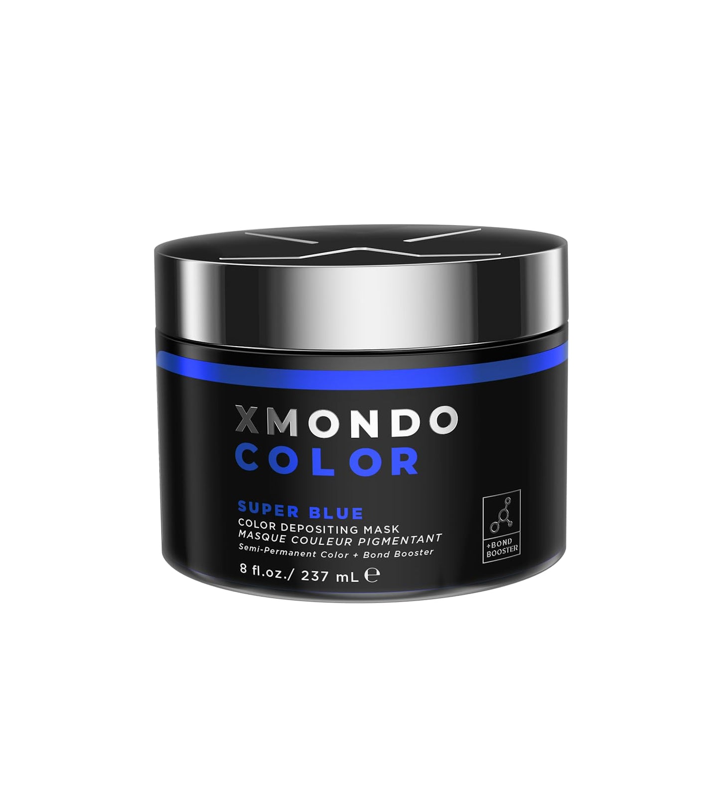 XMONDO Hair Color Super Blue Hair Healing Semi Permanent Color | Vegan Formula with Hyaluronic Acid to Retain Moisture, Vegetable Proteins to Revitalize, and Bond Boosting Technology, 8 Fl Oz 1-Pack