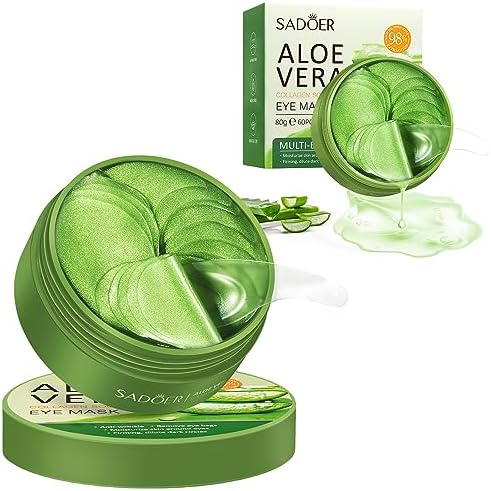 Under Eye Mask - 60 PCS Aloe Vera Under Eye Patches - Combat Puffy Eyes, Dark Circles, Fine Lines, and Wrinkles Using Pure Natural Extracts