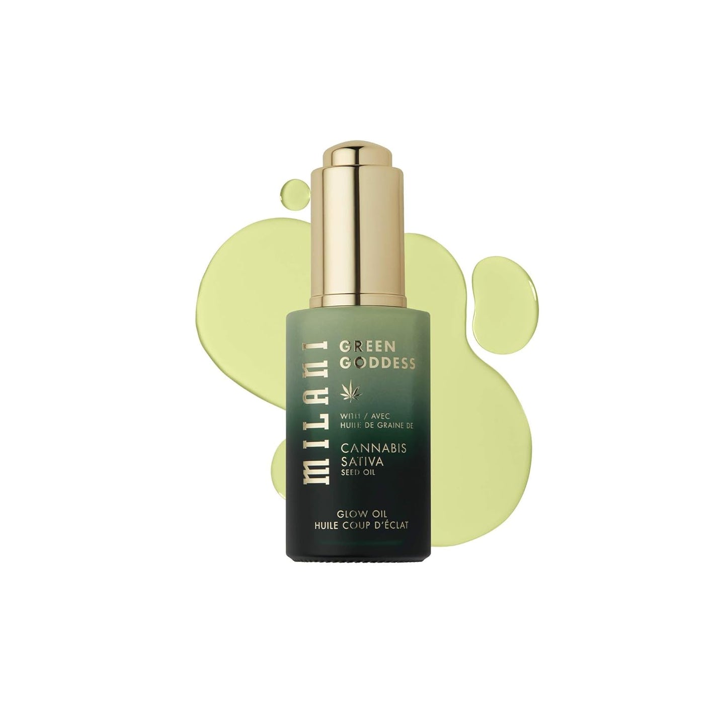 Milani Green Goddess Glow Oil - Multi-Use Facial Oil Infused With Hemp Oil To Hydrate and Soothe Stressed Out Skin