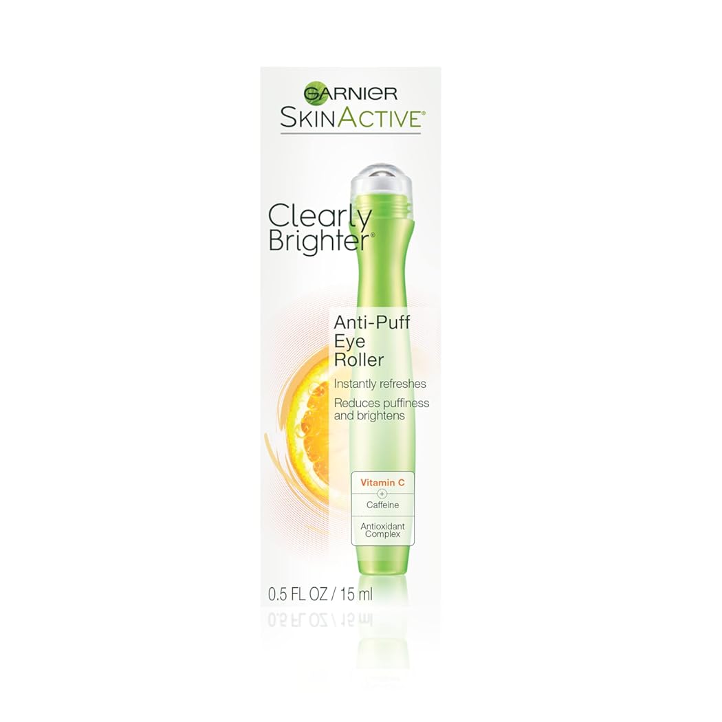 Garnier Clearly Brighter Anti-Puff Eye Roller, 0.5 Fl Oz (15mL), 1 Count (Packaging May Vary)