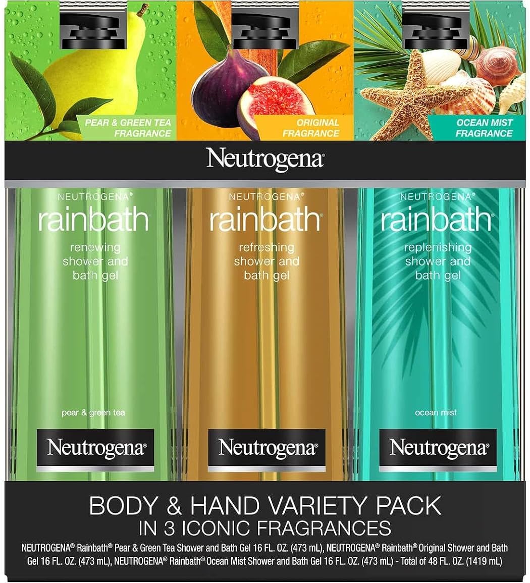 Neutrogena Rainbath Shower & Bath Gel, Variety Pack, 16 Fluid Ounce (Pack of 3)