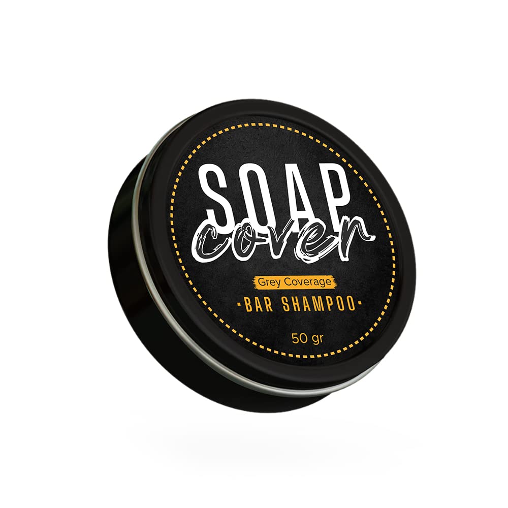 SOAP COVER Black Soap for Gray Hair, Gray Coverage Soap, Soap Cover Reverse Grey Hair Bar, Hair Darkening Compressed Soap Bar, 1.7 Oz