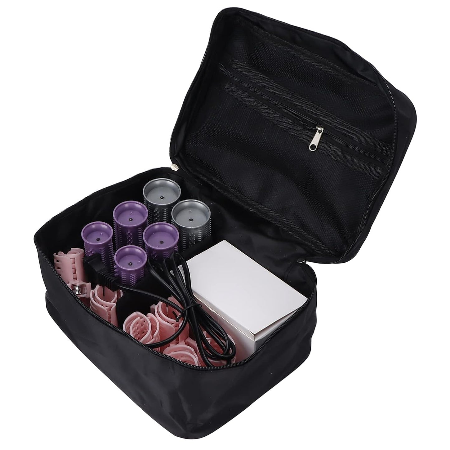 12pcs Instant Heat Compact Hot Rollers,Electrci Hair Perm Rods Quickly Heating Different Size Hair Curler Roller with Hair Clips US Plug 100_240V