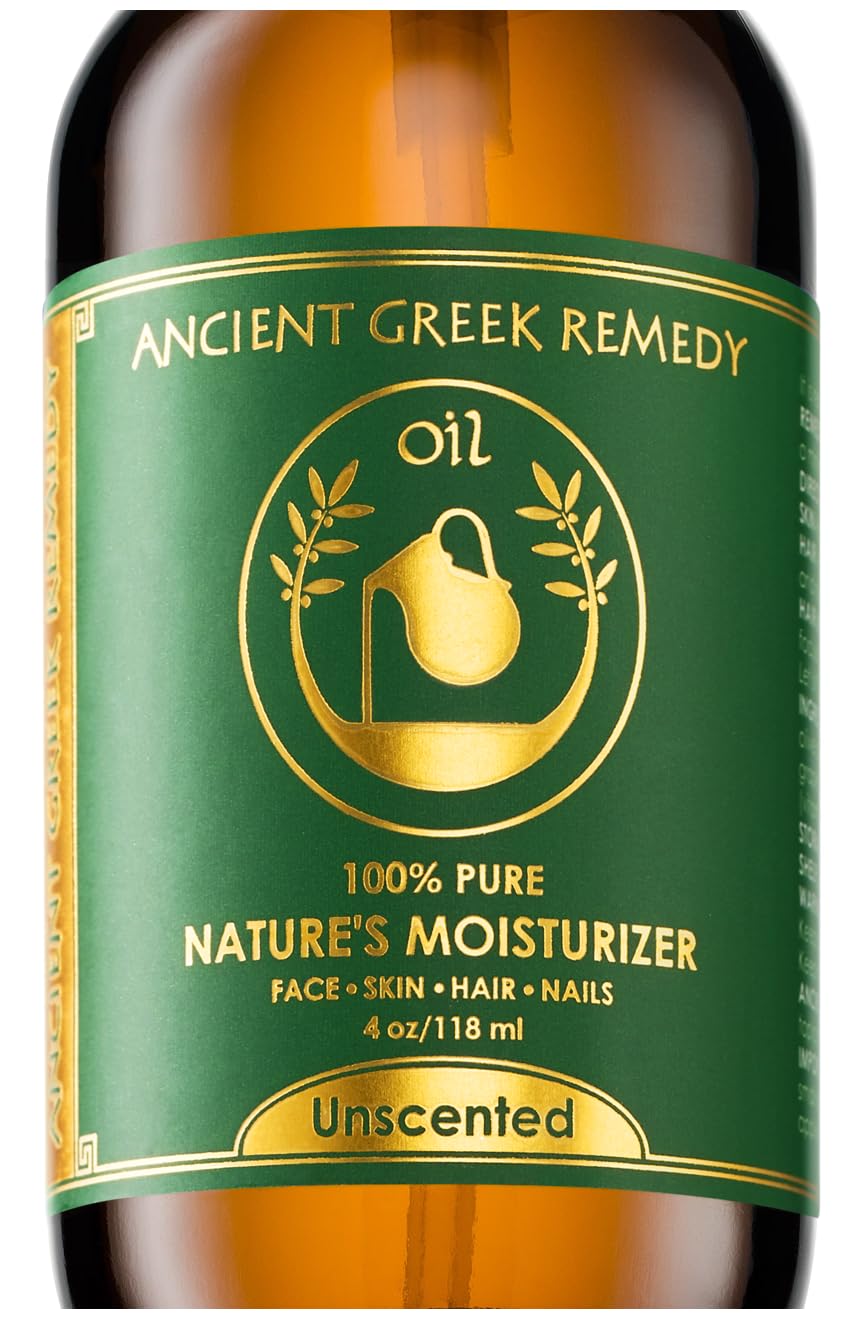 Unscented Organic Face and Body Oil made of Olive, Almond, Jojoba, Grapeseed, Sunflower, and vitamin E oil for Sensitive Dry Skin, Hair, Nails. Anti Aging Moisturizer for Women, Men