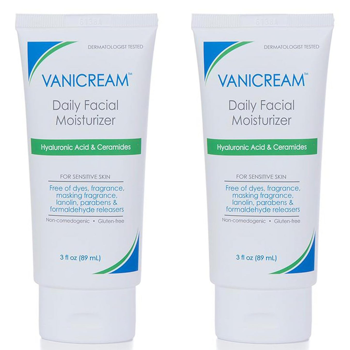 Vanicream Daily Facial Moisturizer Hyaluronic Acid & Ceramides - 3 Oz - For Sensitive Skin - (Pack of 2)