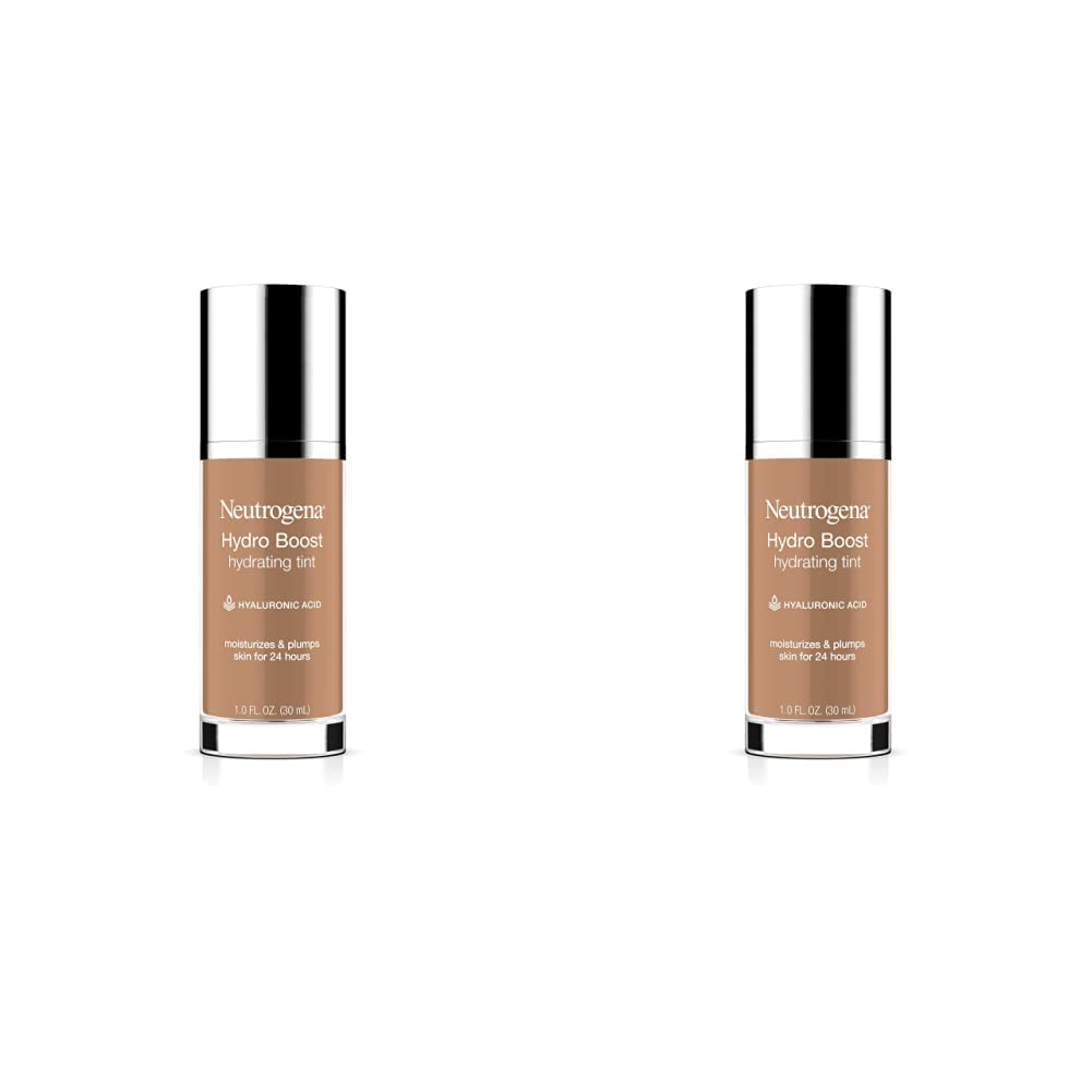 Neutrogena Hydro Boost Hydrating Tint with Hyaluronic Acid, Lightweight Water Gel Formula, Moisturizing, Oil-Free & Non-Comedogenic Liquid Foundation Makeup, 115 Cocoa Color 1.0 fl. oz (Pack of 2)