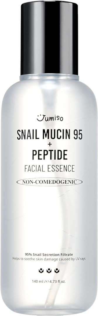 JUMISO Snail Mucin 95% + Peptide Essence 4.73 fl.oz / 140ml | Hydrating Serum with Snail, Face Moisturizer for Dry Skin, Daily Deep Hydration, Korean Skincare