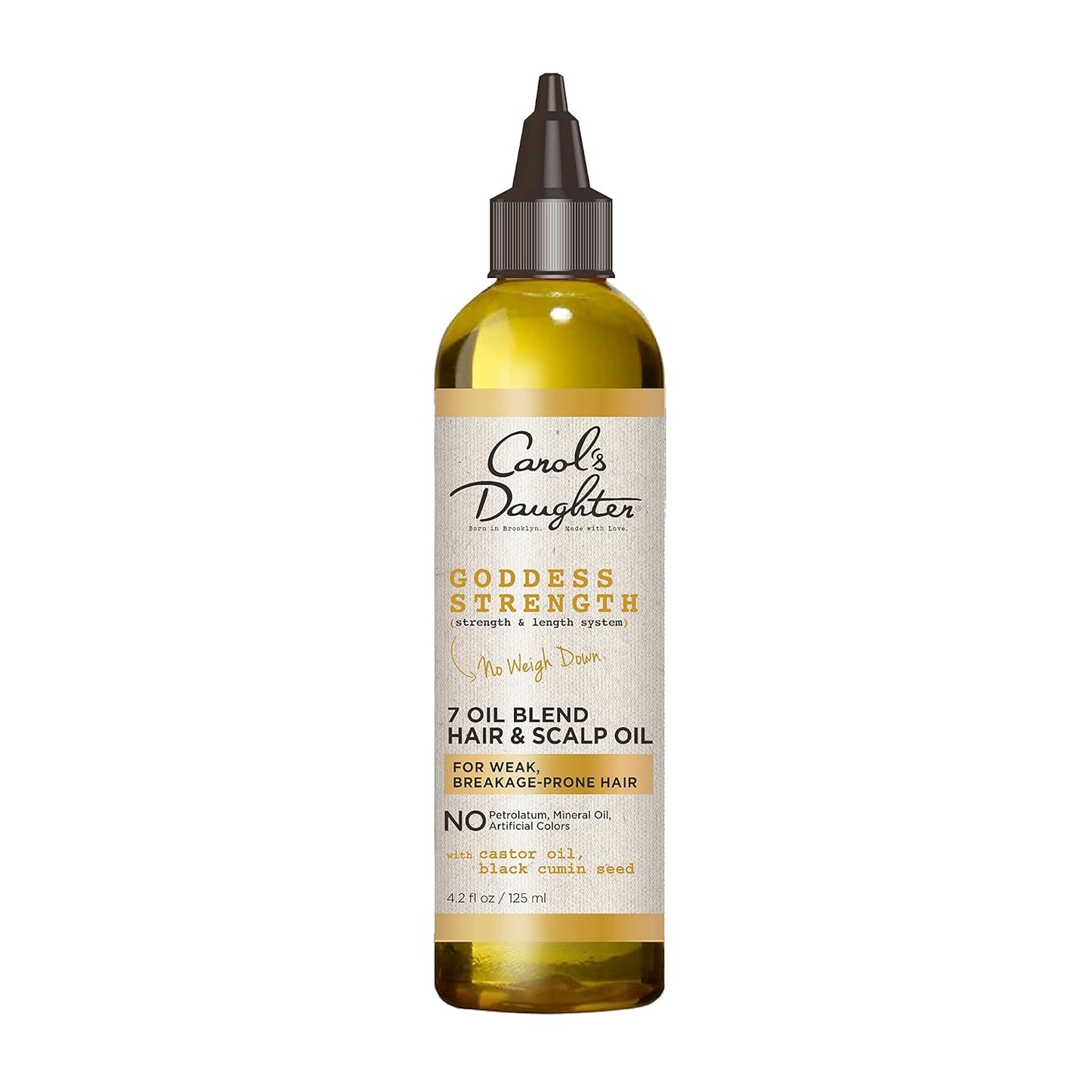 CarolÕs Daughter Goddess Strength 7 Oil Blend Scalp & Hair Treatment to Strengthen Lengthen Curls Ð with Castor Oil, Olive Jojoba - For Wavy, Curly, Coily, Natural Hair, 4.2 fl oz