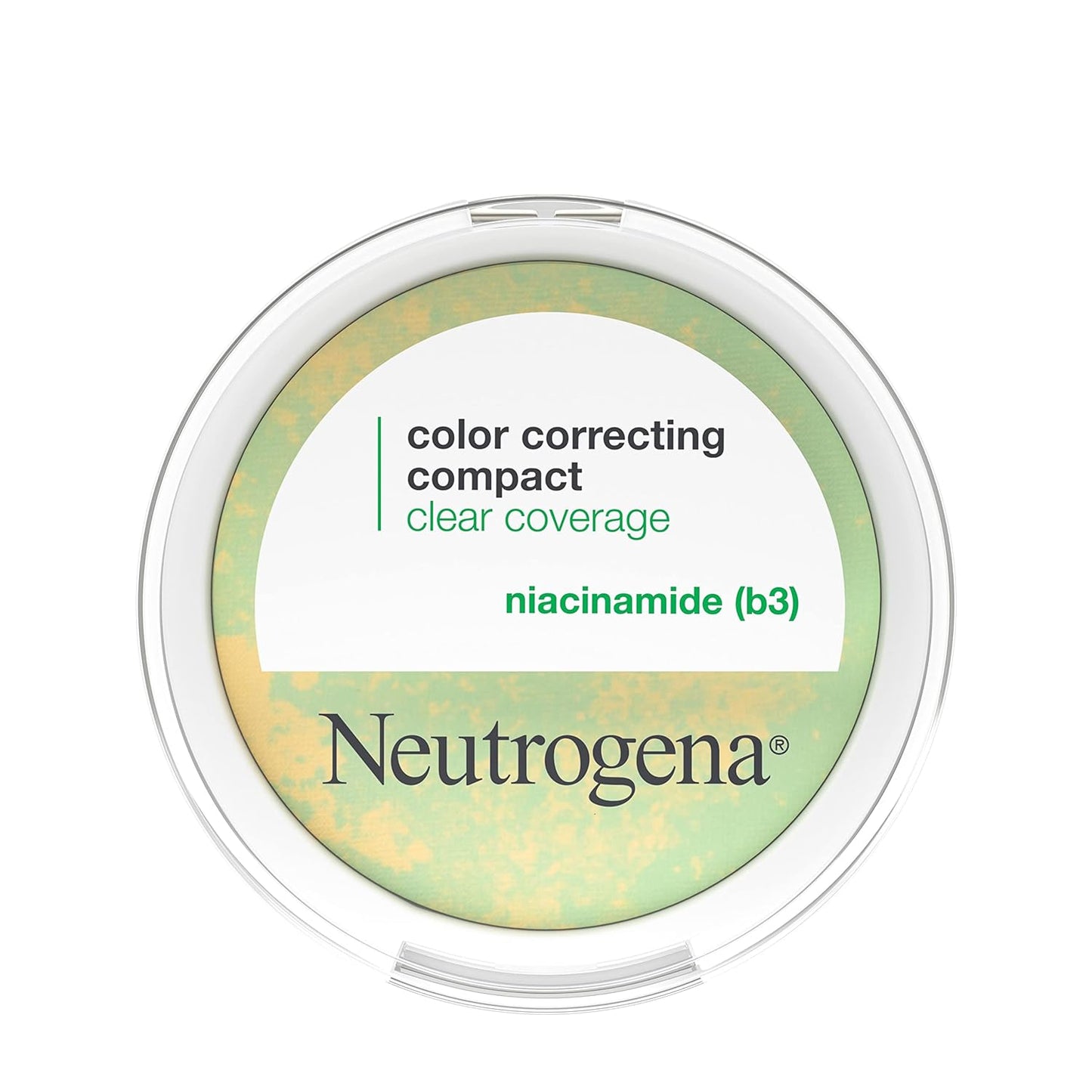Neutrogena Clear Coverage Color Correcting Powder Makeup Compact, Mattifying CC Powder with Niacinamide & Green & Yellow Powders to Even Tone, Brighten, & Control Shine, Oil-Free, 0.38 oz