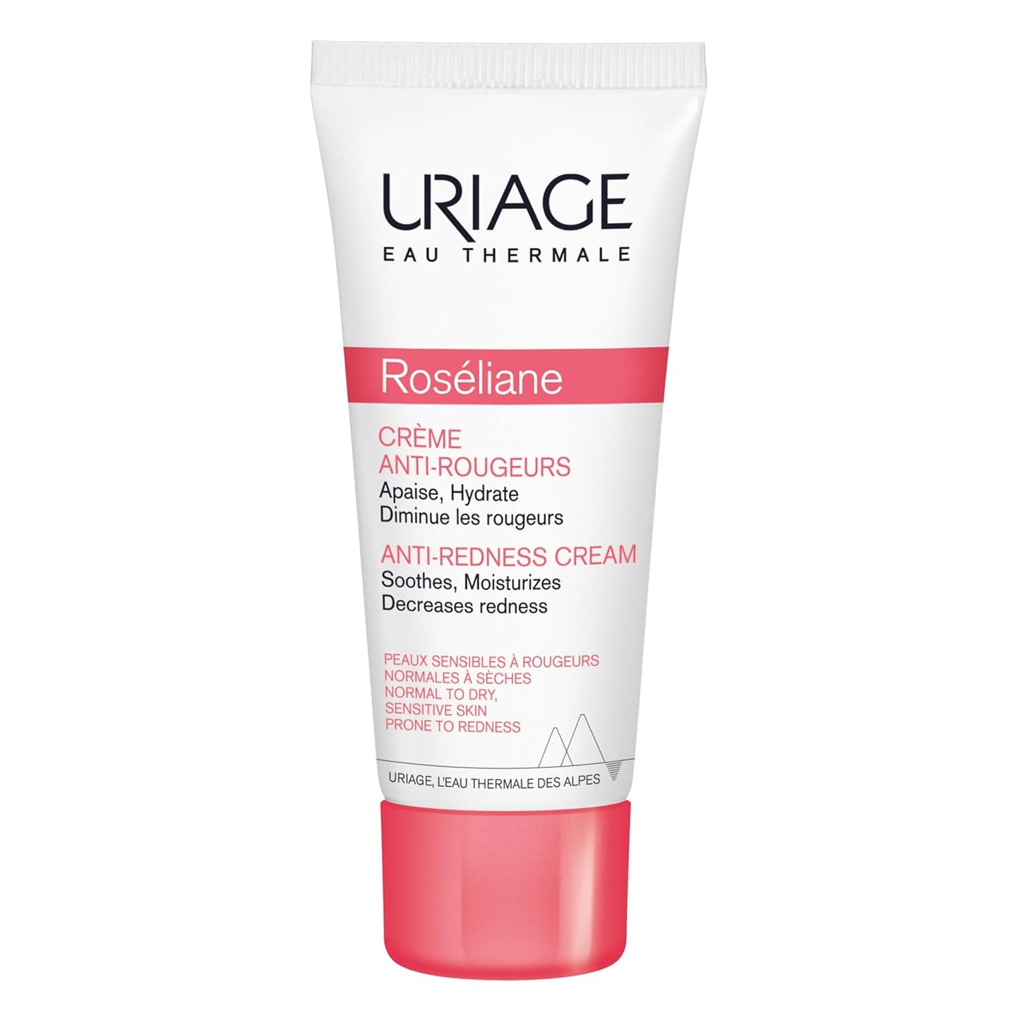 Uriage Roseliane Redness Relief Face Cream 1.35 fl.oz. | Hydrating Moisturizer for Sensitive Skin Prone to Redness | Soothes and Decrease visible Redness | Makeup Base, Non Comedogenic