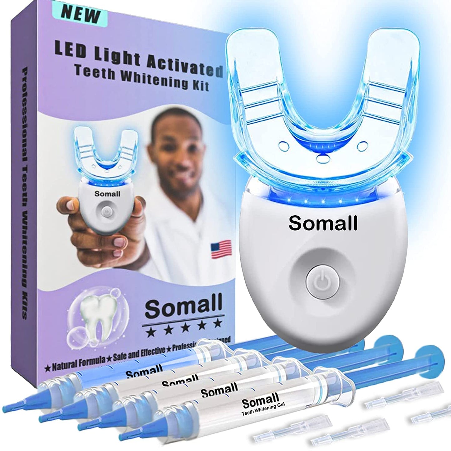 Somall Teeth Whitening LED Accelerator Lights Kit, More Dentist Recommended Professional Teeth Whitening Kits -Mild and Insensitive Fast Tooth Whitener - Enhances Lasting whitening