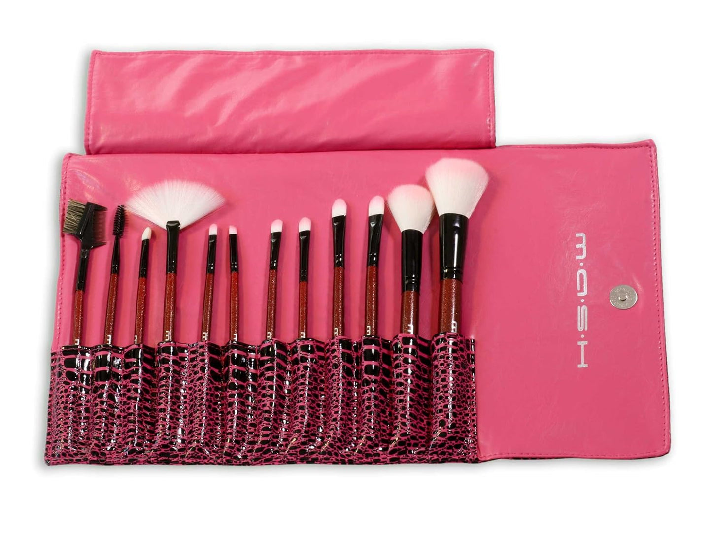 MASH Studio Pro Makeup Make Up Cosmetic Brush Set Kit w/ Leather Case - For Eye Shadow, Blush, Concealer, Etc