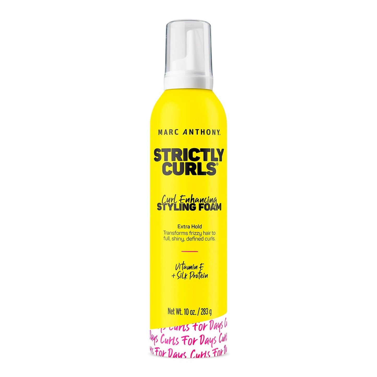 Marc Anthony Strictly Curl Enhancing Styling Foam , Extra Hold - Vitamin E & Silk Proteins Transforms Frizzy Hair to Full , Shiny , Defined Curls - Sulfate-Free Anti-Frizz Mousse Product