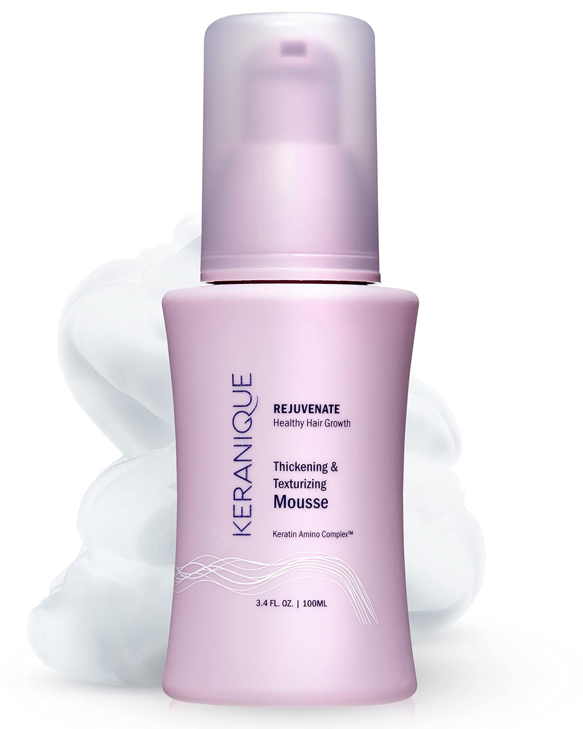 Keranique Volumizing Hair Mousse for Women - Thickening and Styling Anti-Frizz Foam Spray - Fine, Straight, Wavy, and Curly Hair Mousse for All Hair Types Hair Volume