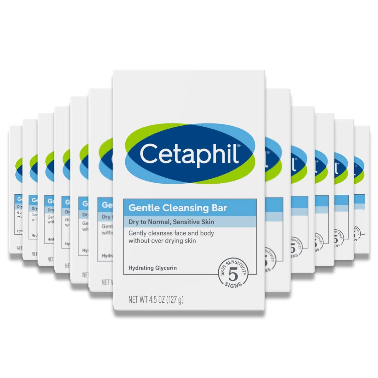 Cetaphil - Gentle Cleansing Bar for Dry/Sensitive Skin - 4.5 Oz - 12 Pack
