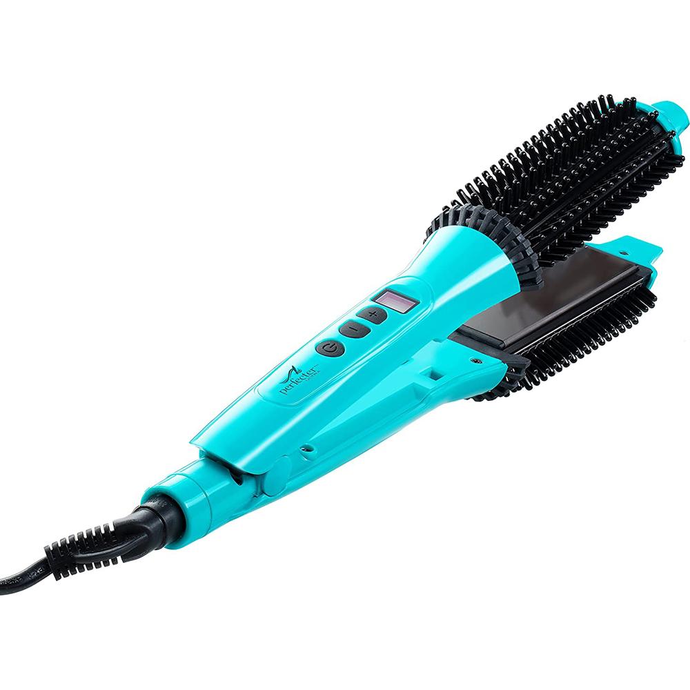 Perfecter Flat Iron Hair Straightener & Hot Round Brush 2-in-1