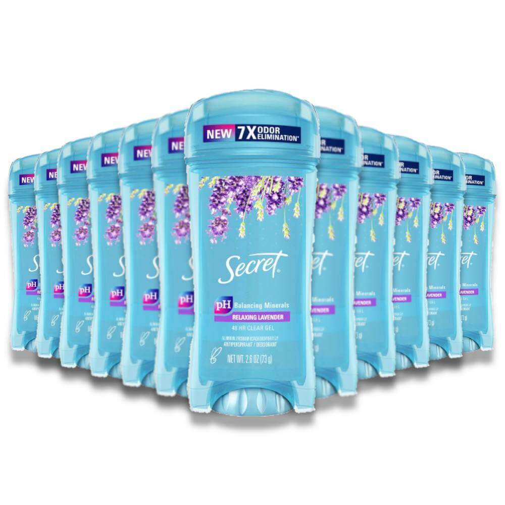 Secret Clear Gel Lavender Antiperspirant & Deodorant 2.6 Oz - 12 Pack