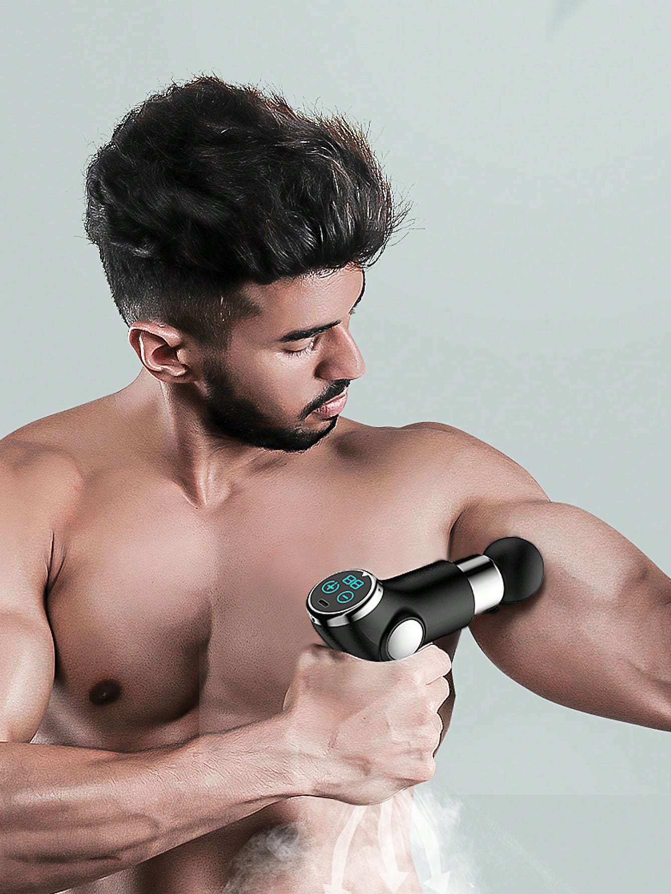 1pc ABS Fascia Gun, Adjustable Portable Electric Quiet Percussion Muscle Body Fascia Gun For Home