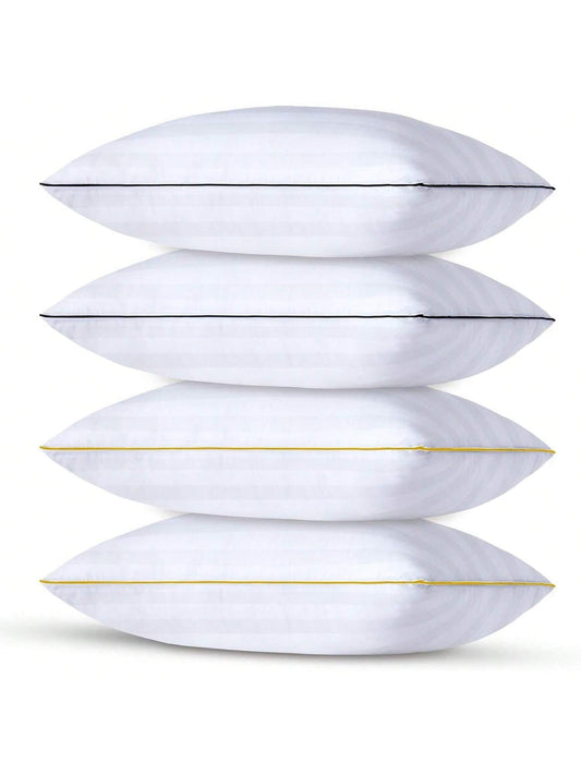 Homehours Bed Pillows for Sleeping - Standard Size Set of 4 Luxury Hotel Quality Bed Pillows Supportive Pillows, Super Soft Down Alternative Fill for Side Back and Stomach Sleepers