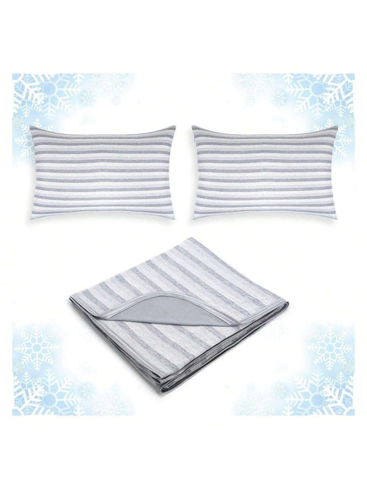Cooling Blanket Queen Size and Cooling Pillow Cases Queen Size Set of 2 Bundle