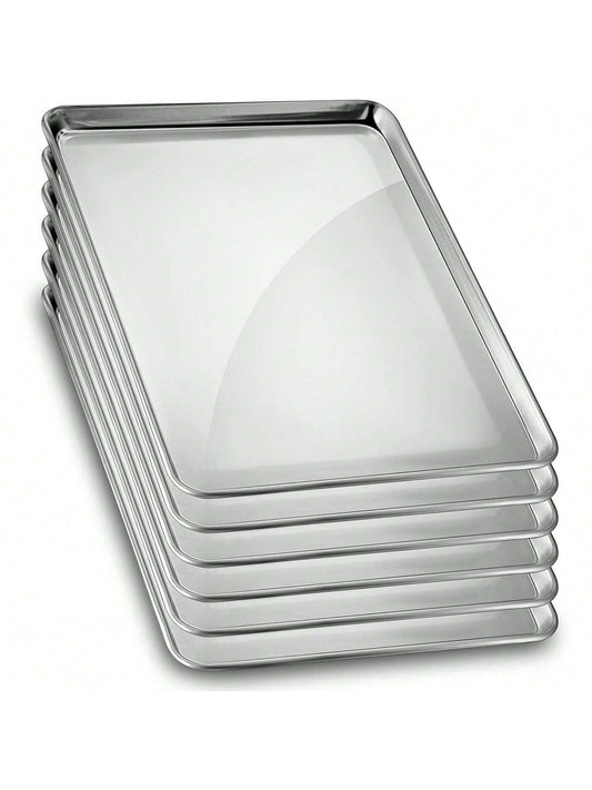 Homehours 6 Pcs 24 x 16 Inch Aluminum Cookie Sheet Large Full Sheet Pan Cooking Baking Sheet Baking Tray Nonstick Bakery Supplies for Oven Cake Cookie