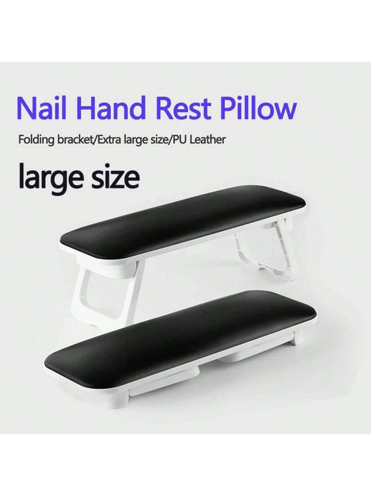 Foldable Pu Leather Nail Art Hand Pillow, Acrylic Soft Hand Pillow For Manicure Salon And Diy Nail Art
