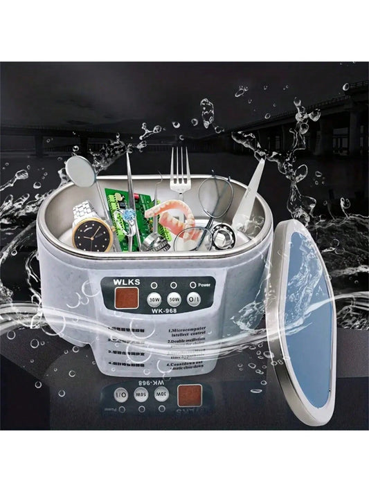 Digital Ultrasonic Cleaner For Jewelry, Eyeglasses, Dentures, And More - Sonic Cleaning With Timer For Small Metal Parts And Daily Necessities