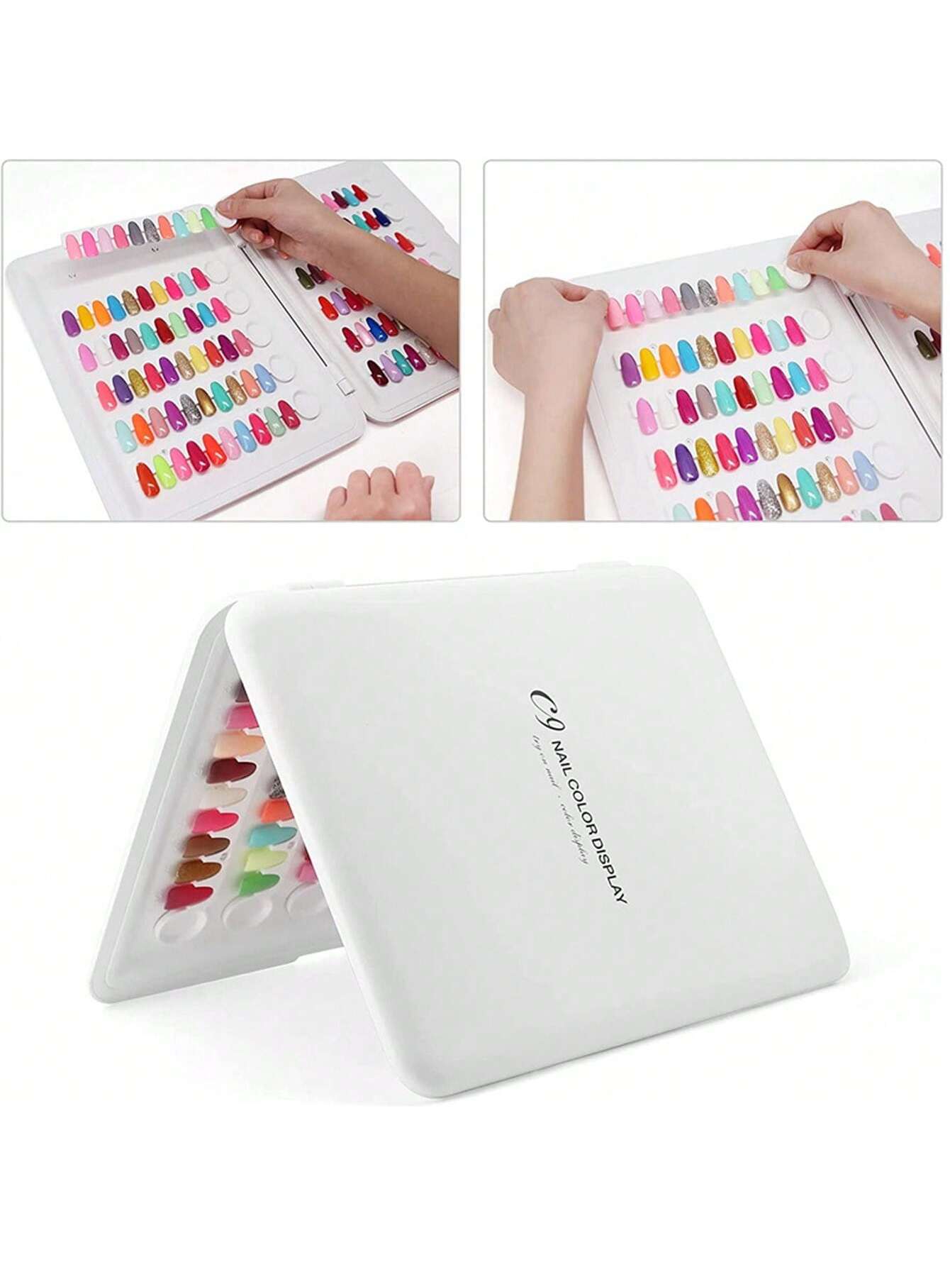 Professional 120 Colors Nail Polish Chart, White Nail Polish Display Book, Nail Art Salon Design Display Handbook, Nail Color Sample Kit For Practice