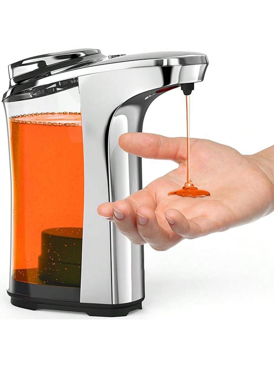 Automatic Soap Dispenser 17oz/500ml, Touchless Dish Soap Dispenser With Upgraded Infrared Sensor, 5 Adjustable Soap Dispensing Levels, Liquid Hand Soap Dispenser For Bathroom Kitchen, Battery Powered (Batteries Not Included)