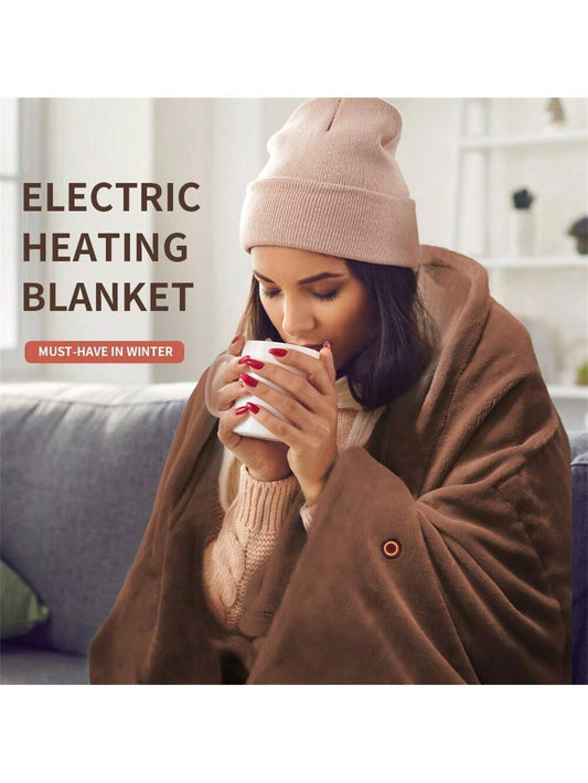 Electric Heated Blanket Charging Heating Blanket Winter Warmer Shawl With Plush, Anti-Cold And Anti-Freezing Cape, Warm Heat Shawl