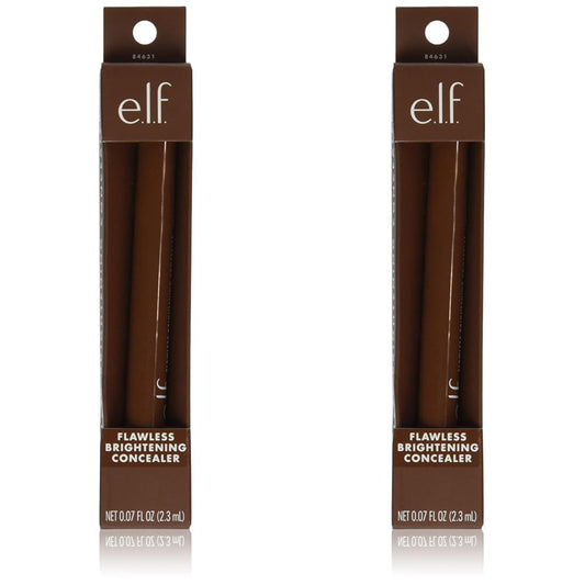 e.l.f. Flawless Brightening Concealer, Illuminating & Highlighting Face Makeup, Conceals Dark Under Eye Circles, Rich 60 W, 0.07 Fl Oz (Pack of 2)