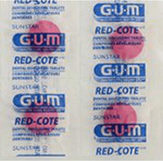 GUM Red-Cote Disclosing Plaque Tablets- Cherry Flavor (40 tablets)