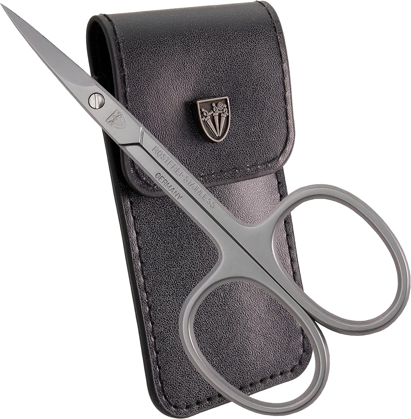 3 Swords Germany Solingen - brand quality STAINLESS STEEL INOX CURVED CUTICLE SCISSORS (1 PIECE) with case for manicure pedicure - nail care by 3 Swords - Made in Germany