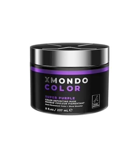 XMONDO Color Super Purple Depositing Mask & Semi-Permanent Purple Dye | Infused with Bond Booster Technology & Hyaluronic Acid for Nourishment, Revitalization & Repair, Vegan Formula, 8 Fl Oz 1-Pack