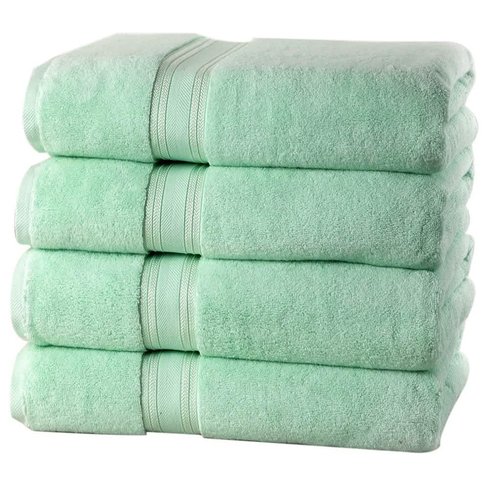 4-Piece Set: 550 GSM Zero Twist Cotton Bath Towels Beauty & Personal Care Jade - DailySale