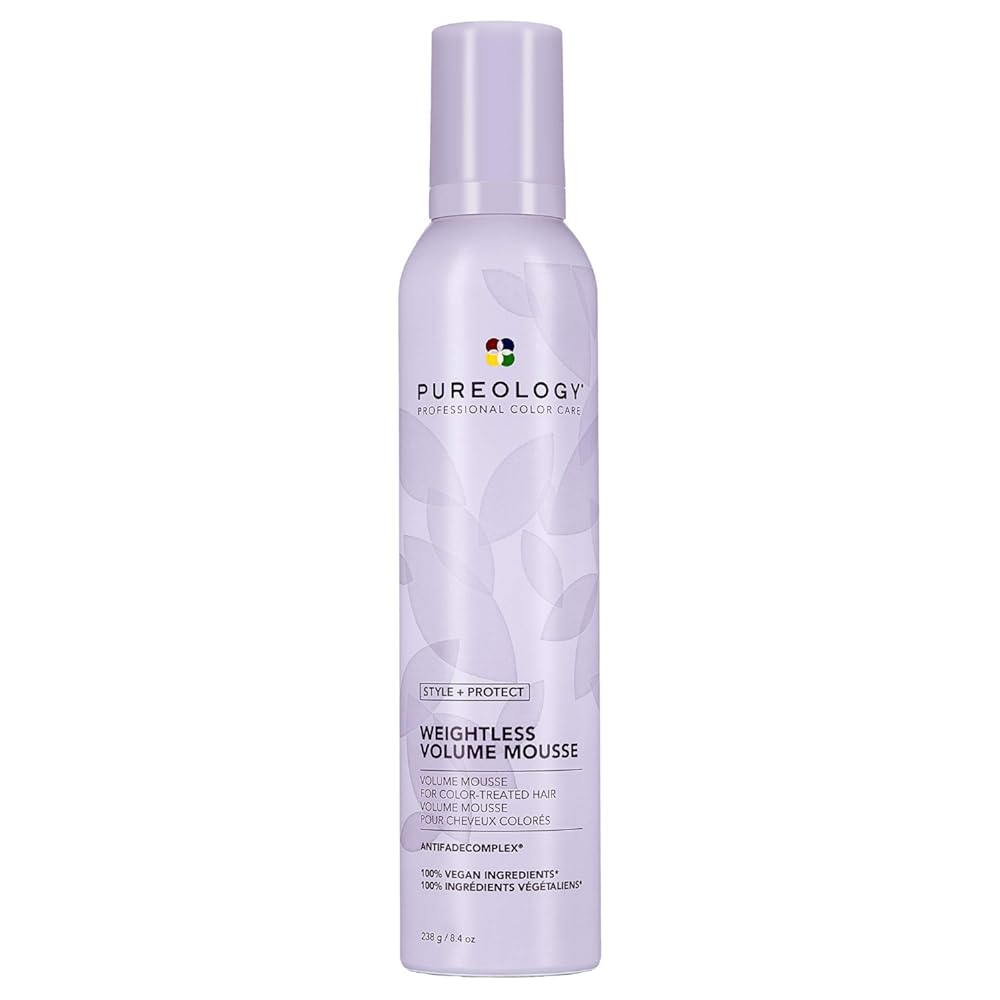 Pureology | Clean Volume Weightless Mousse | All-day Root Lift | For Fine, Color Treated Hair | Vegan