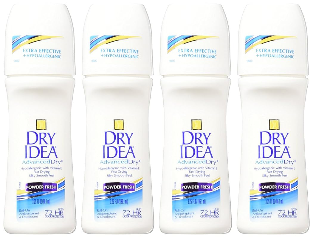 Dry Idea Antiperspirant Deodorant, Powder Fresh, 3.25 Ounces (Pack of 4)
