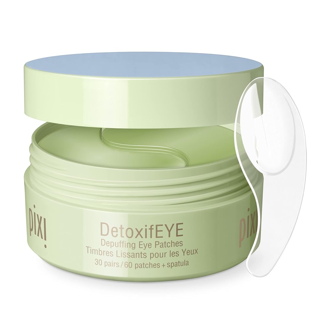 Pixi DetoxifEYE Depuffing Hydrogel Under-Eye Patches | Hyaluronic Acid, Gold & Caffeine Eye Patches For Under Eyes | Hydrate Eye Area
