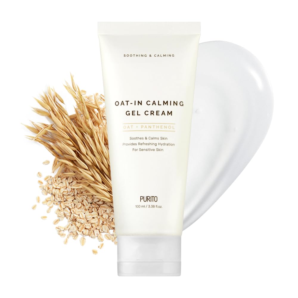 PURITO Oat-in Calming Gel Cream 100 ml / 3.38 fl. oz. vegan, facial cream, moisture cream for face, natural ingredients