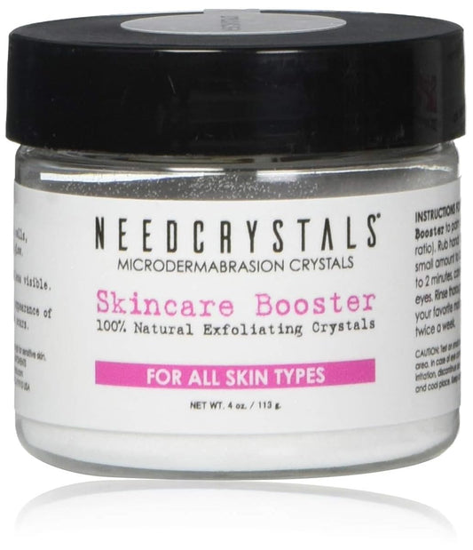 NeedCrystals Microdermabrasion Crystals 4 oz. / 113 gr. DIY Facial Scrub. Natural Face Exfoliator for Dull or Dry Skin Improves Scars, Blackheads, Pore Size, Wrinkles, Blemishes & Skin Texture