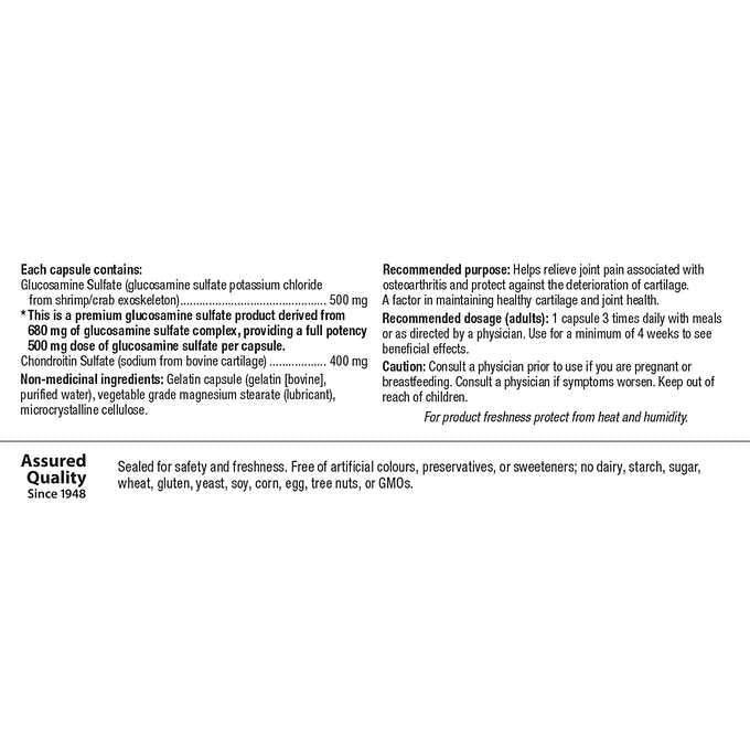 webber naturals Glucosamine & Chondroitin Sulfate Capsules, 300-count, 2-pack