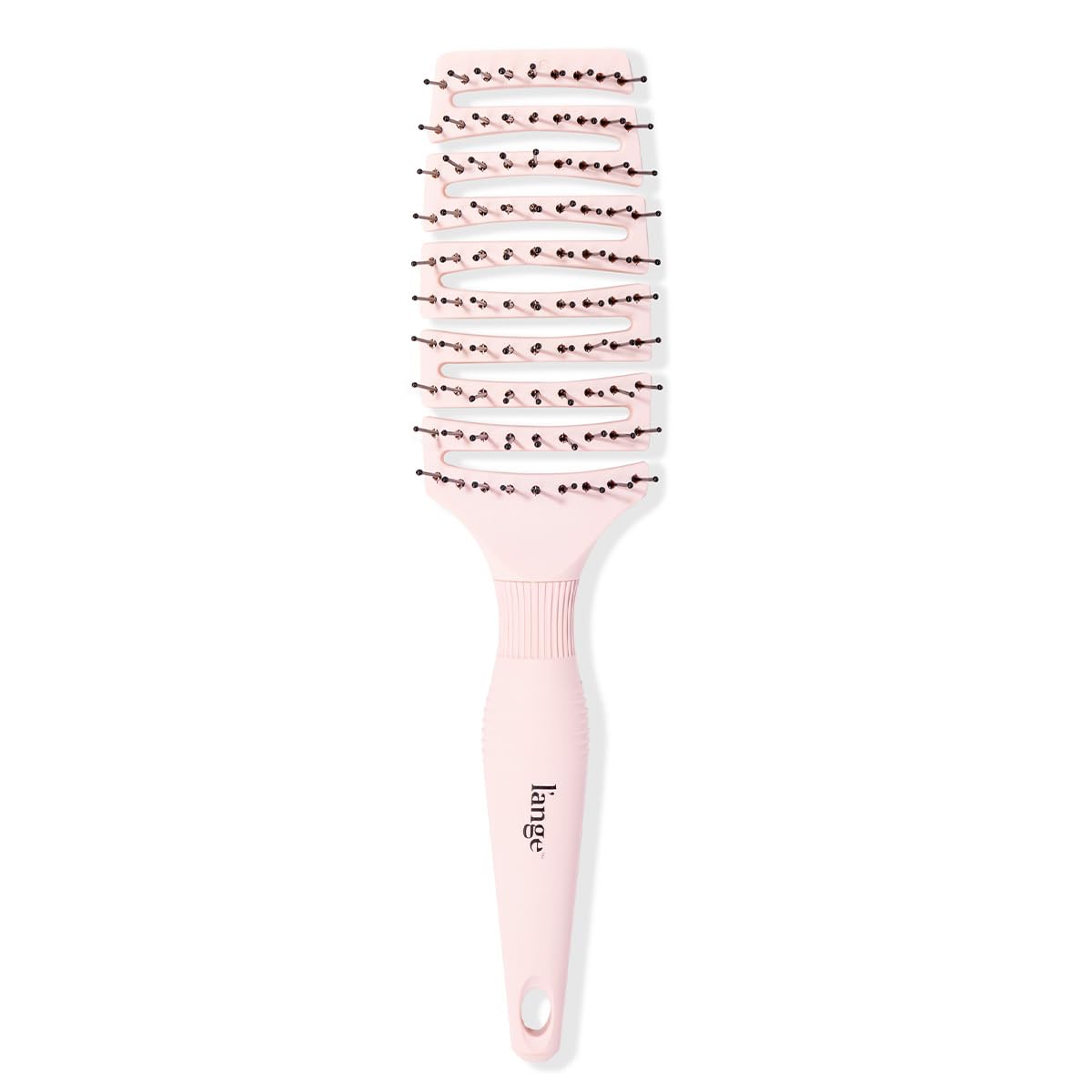 L'ANGE HAIR Siena Flexi Curved Vented Hair Brush | Detangle Brush with Nylon Bristles | Best Brush for Tangles and Knots | Ideal Brush for Men and women | Flexible Vented Brush for Airflow (Blush)